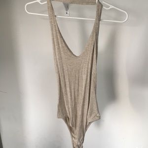 Halter top, bodysuit (tan colored)